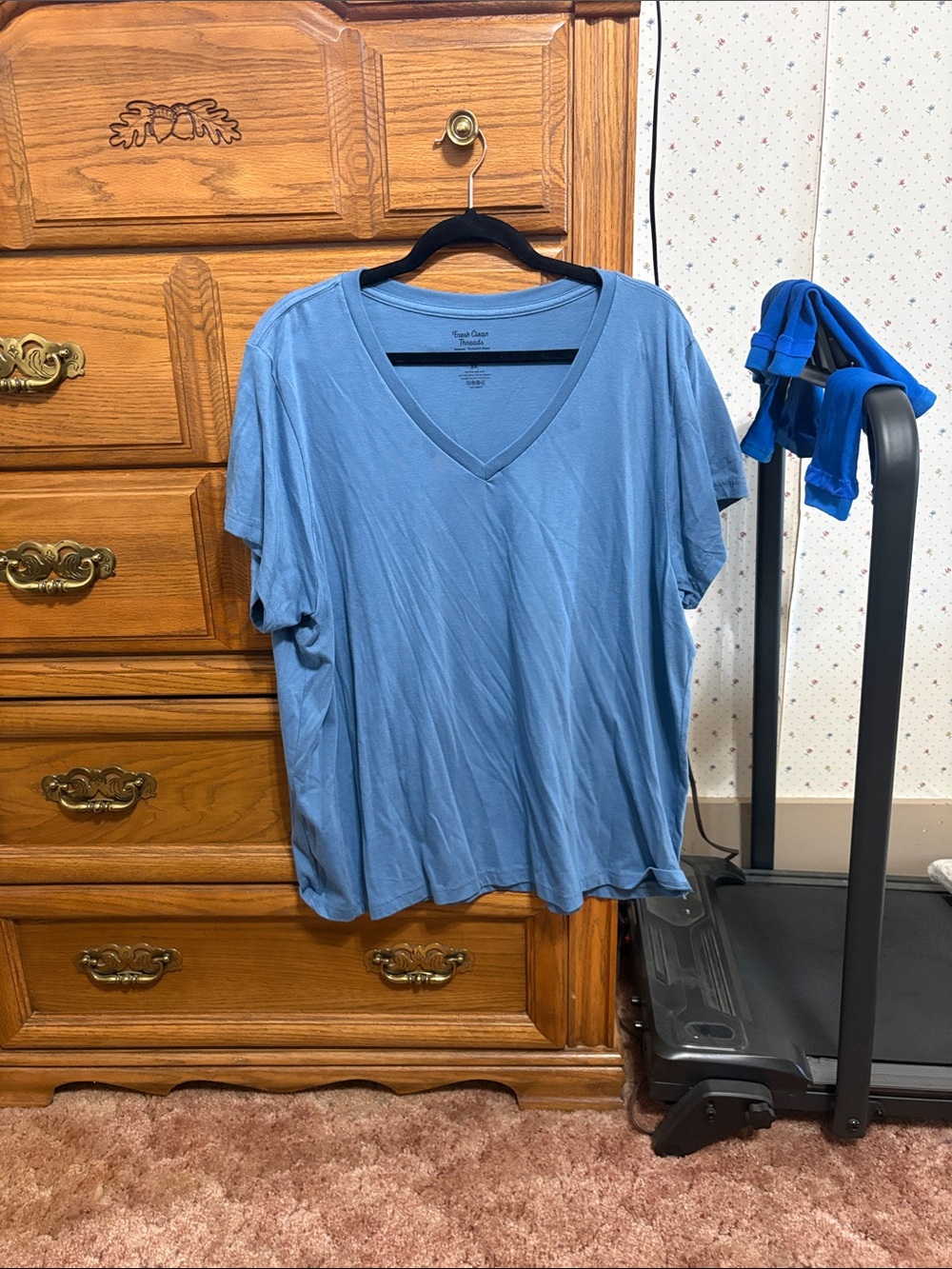 Classic V-Neck Short Sleeve Tee - Blue